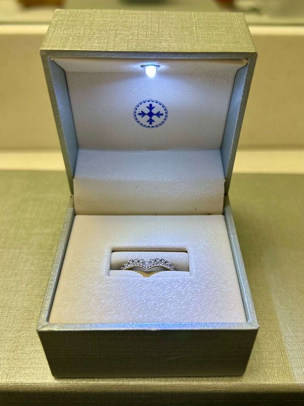 Diamond Accent Curved Wedding Band - White (Unbranded)